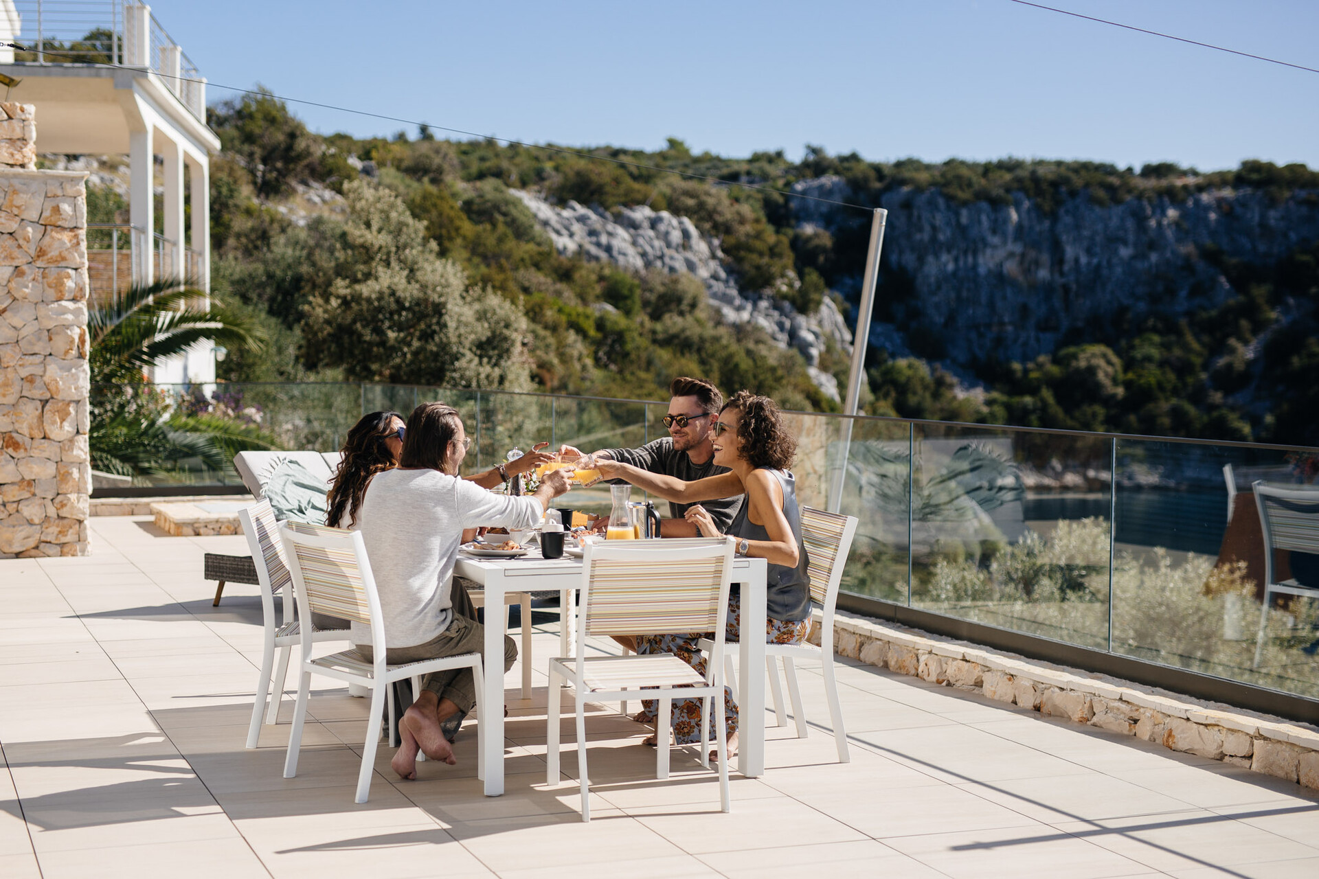 Terrasse Luxusimmobilie Cetiri Sea View Kroatien